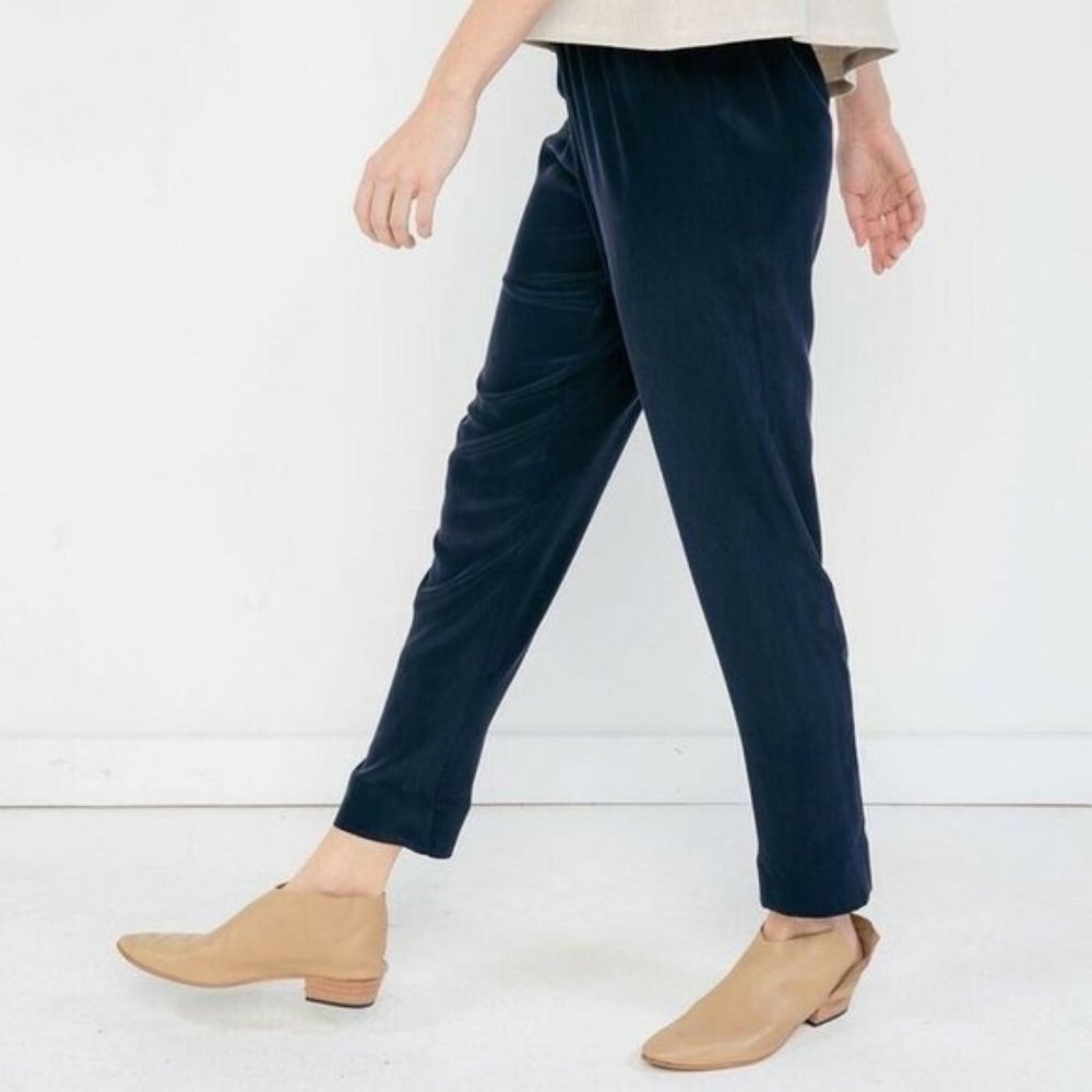 Elizabeth Suzann Tilda Trousers Navy Silk XXS